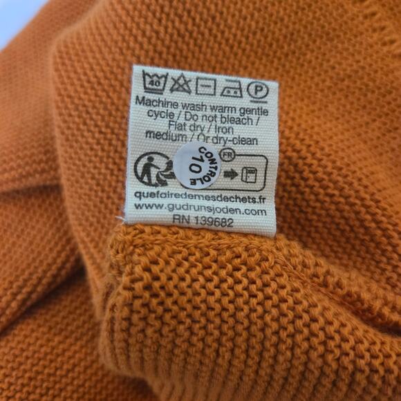 NWT Gudrun Sjoden Size Medium Recycled Cotton Boxy Orange Pullover Sweater - Picture 9 of 9